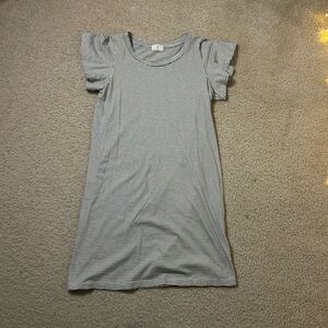 T.La Black and White Striped Ruffle Sleeve Top